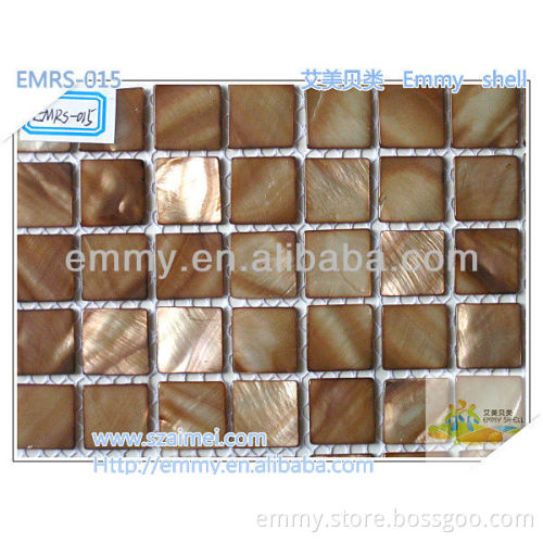 Dyed brown chinese fresh water shell mosaics washroom bathroom wall tile